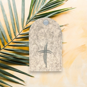 Rosenkranztasche beige meliert